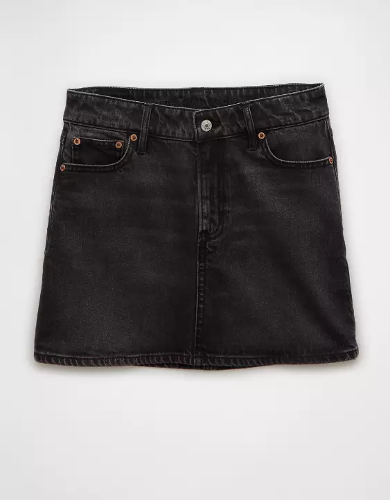 AE Stretch High-Waisted Perfect Denim Mini Skirt - Image 3