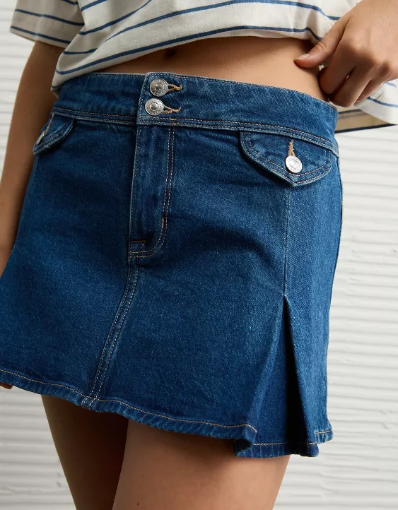 AE Stretch Low-Rise A-Line Pleated Mini Skirt - Image 6