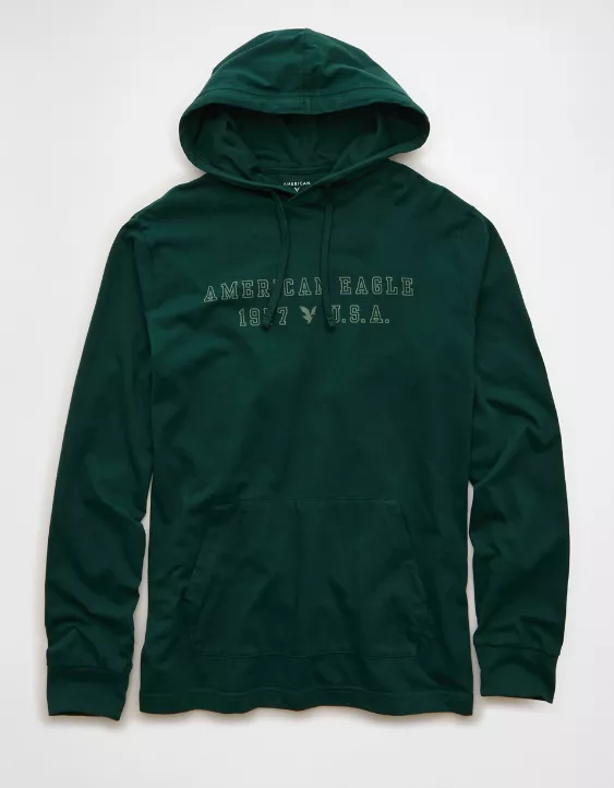 AE Lightweight Icon Logo Graphic Hoodie T-Shirt - Image 3