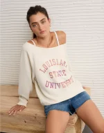 AE LSU Tigers Graphic Off The Shoulder Sweatshirt