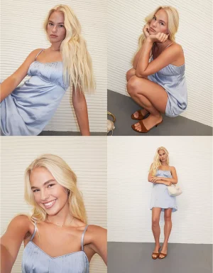 AE Satin Sweetheart Mini Slip Dress