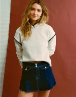 AE Stretch Low-Rise A-Line Pleated Mini Skirt