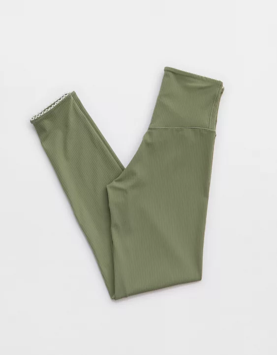 OFFLINE By Aerie Real Me XTRA Ribbed Picot Trim Crossover Legging - Image 4