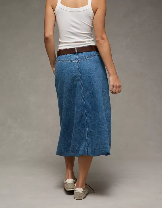 AE High-Waisted Bubble Midi Skirt - Image 2