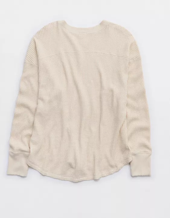 OFFLINE By Aerie Wow! Waffle Notch Neck Long Sleeve T-Shirt - Image 4