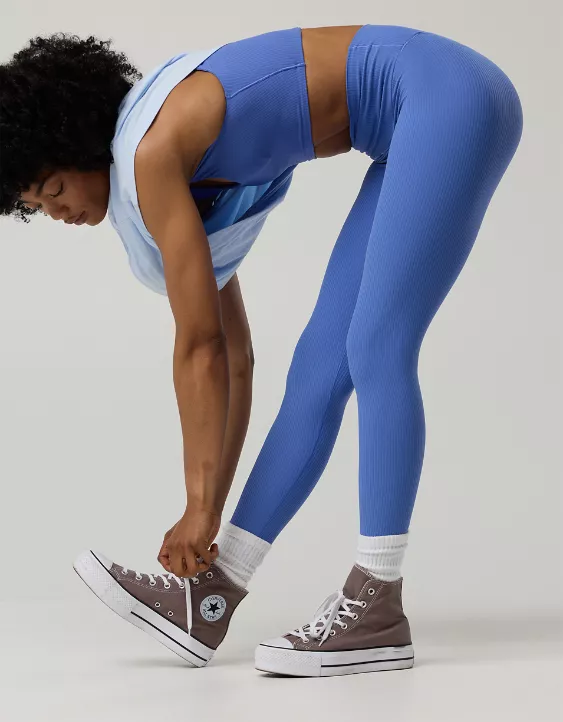 OFFLINE By Aerie Real Me XTRA High Waisted Ribbed Legging - Image 5