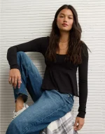 AE Long Sleeve Babydoll Top