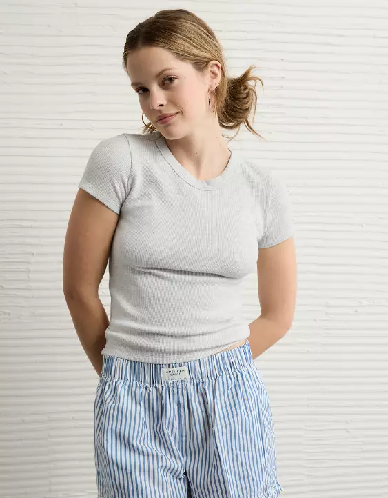 AE Waffle Hey Baby Tee - Image 5