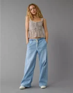 AE Stretch Low-Rise Ultra Wide-Leg Pull-On Jean