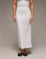 AE High-Waisted Ribbed Knit Maxi Skirt