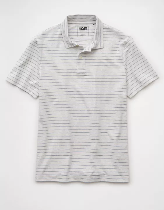 AE 24/7 Club Logo Striped Polo Shirt - Image 3