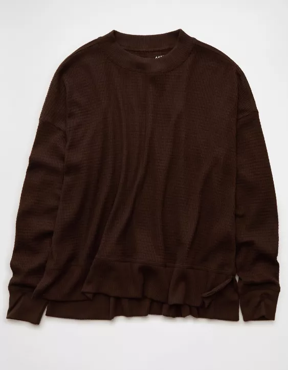 AE Long Sleeve Plush Crew Neck Top - Image 3