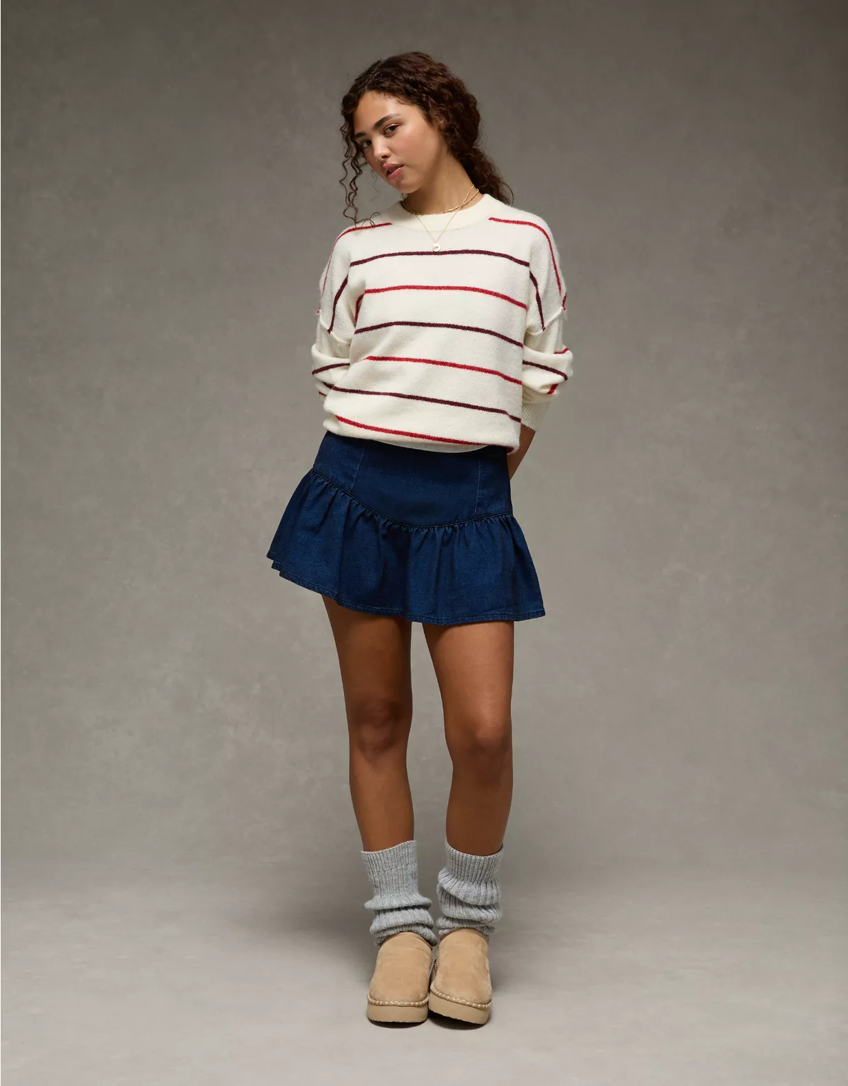 AE High-Waisted Pleated Mini Skirt