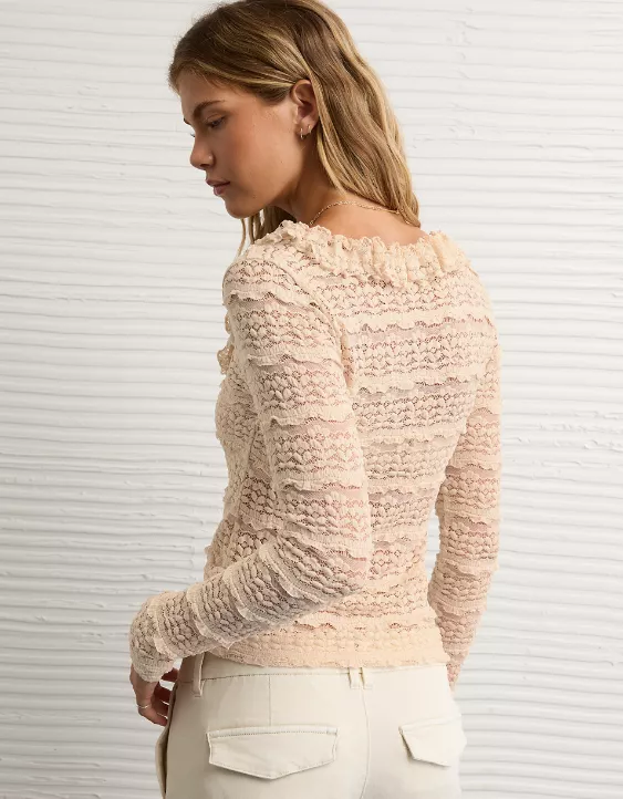 AE Ruffle Neck T-Shirt - Image 2