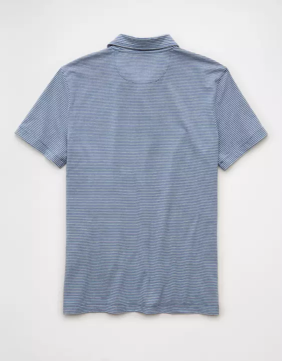 AE 24/7 Club Logo Striped Polo Shirt - Image 4