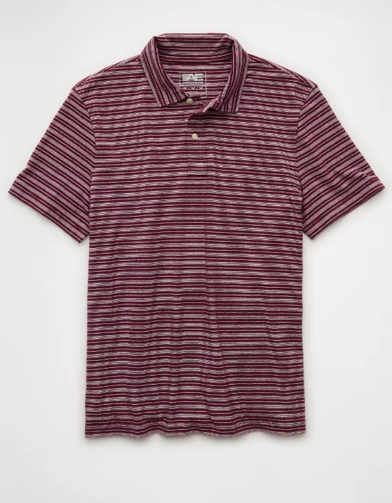 AE 24/7 Club Logo Striped Polo Shirt - Image 3