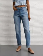 AE Stretch Super High-Waisted Ankle Straight Jean