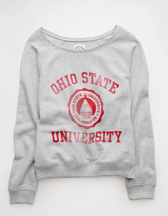 AE Ohio State Buckeyes Graphic Off The Shoulder Sweatshirt - Image 3