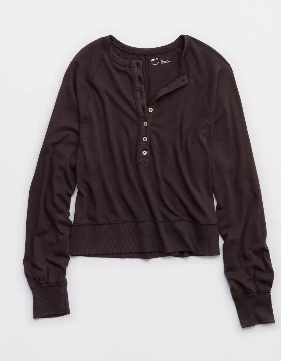Aerie Happy Snit Henley T-Shirt - Image 3
