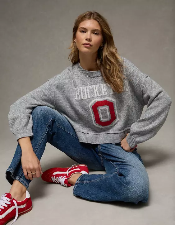 AE Ohio State Buckeyes Cropped Sweater - Image 6