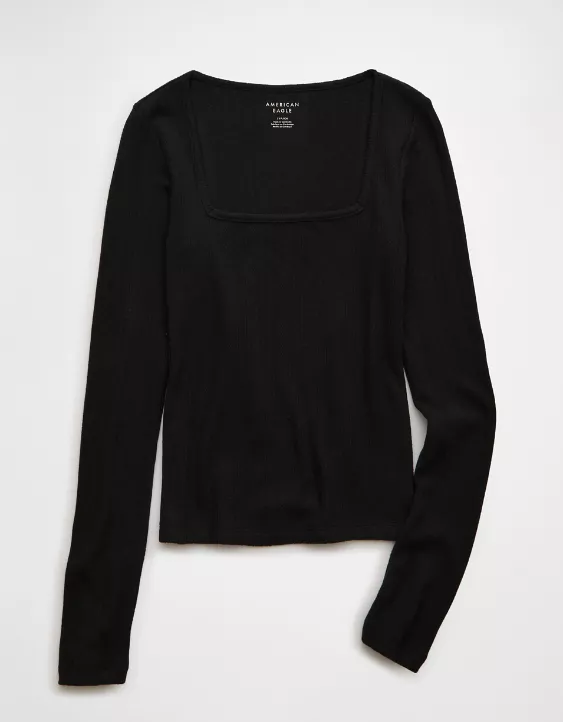 AE Long Sleeve Square Neck T-Shirt - Image 3