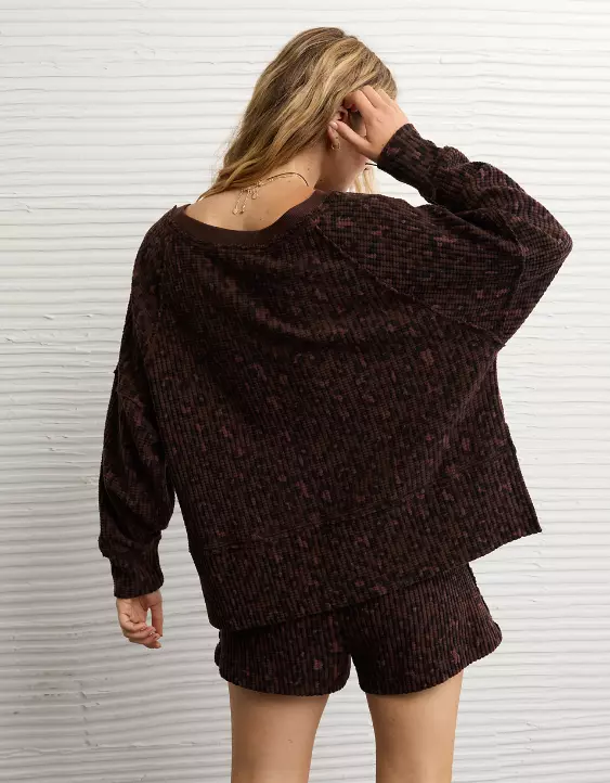 AE Big Hug Off-The-Shoulder Waffle Sweatshirt - Image 2