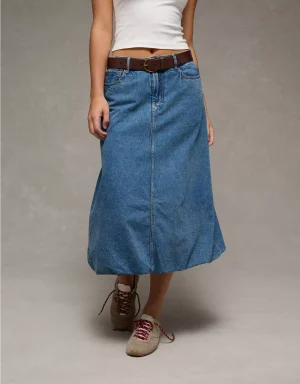 AE High-Waisted Bubble Midi Skirt