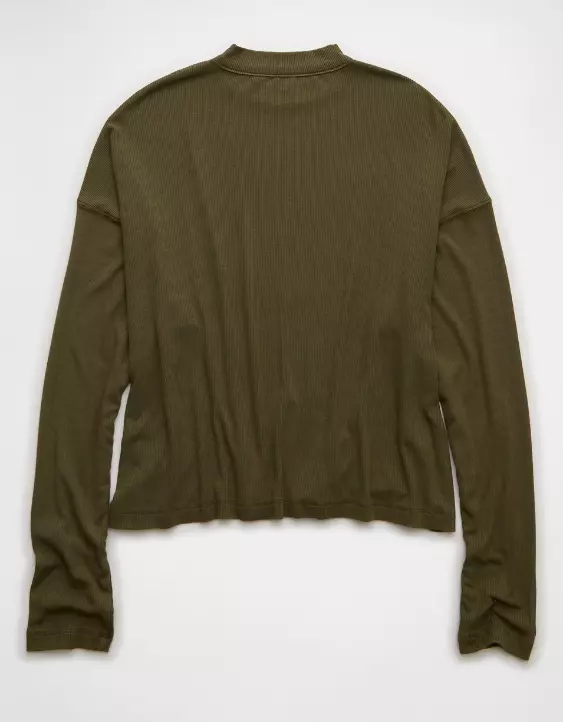 AE Soft & Sexy Long Sleeve Mockneck T-Shirt - Image 4