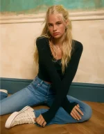 AE Lace-Trim Long Sleeve T-Shirt