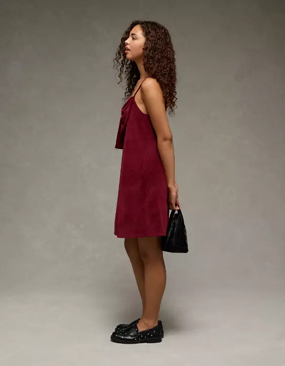 AE Strapless Velvet Knit Bow-Front Mini Dress - Image 5