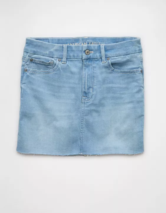 AE Next Level Curvy High-Waisted Denim Mini Skirt - Image 3