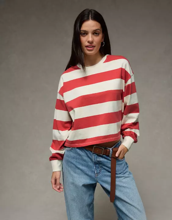 AE Striped Balloon Sleeve T-Shirt - Image 5