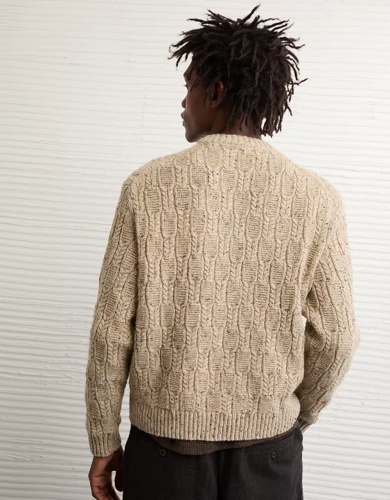 AE Cable Knit Crew Neck Sweater - Image 2