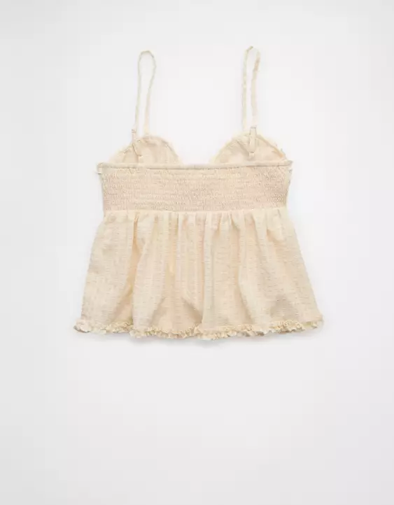 AE Tie Front Ruffle Trim Tank Top - Image 4