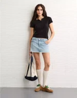 AE Henley Pointelle Sweater T-Shirt