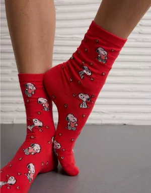 AE Snoopy Valentine's Day Crew Socks