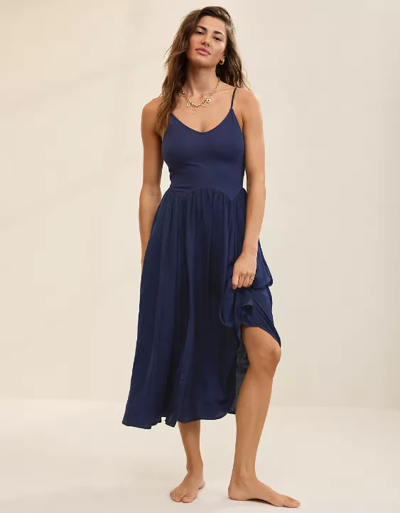 Aerie Satin At The Barre Dress - Image 2
