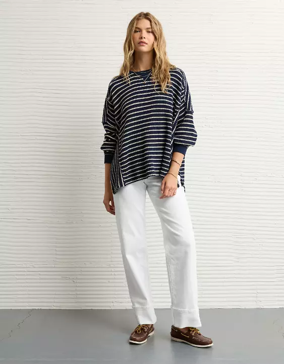 AE Big Hug Crew Neck Waffle Sweatshirt - Image 2