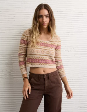 AE Whoa So Soft Cropped Scoop Neck Sweater
