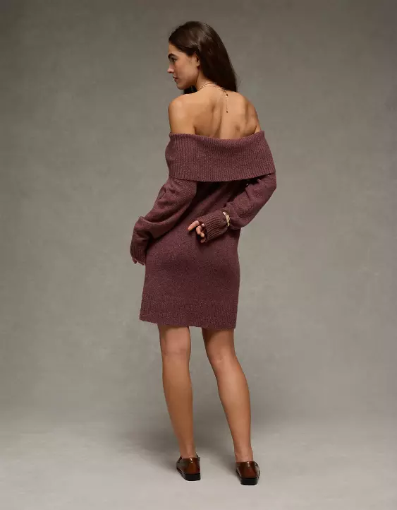 AE Off-the-Shoulder Sweater Mini Dress - Image 2