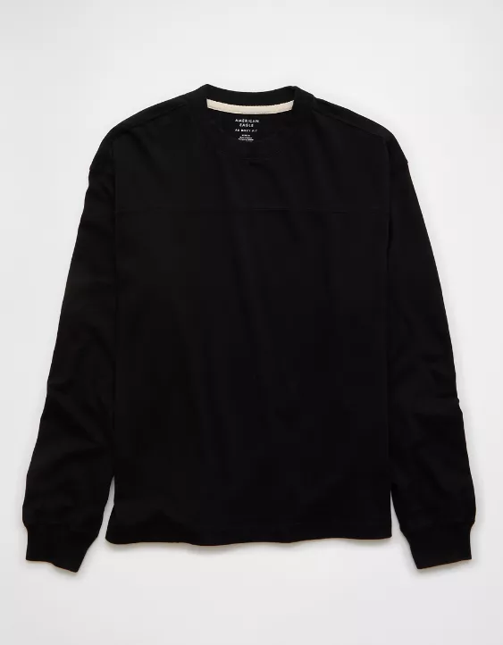 AE Long-Sleeve Boxy Sueded Jersey T-Shirt - Image 3