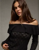 AE Ruffle Off-The-Shoulder Sweater