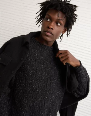 AE Cable Knit Crew Neck Sweater