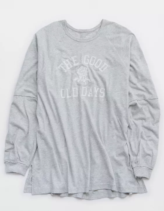 Aerie Cozy Long Sleeve Oversized Boyfriend T-Shirt - Image 3