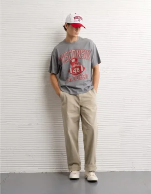 AE Boxy Wisconsin Badgers Graphic T-Shirt