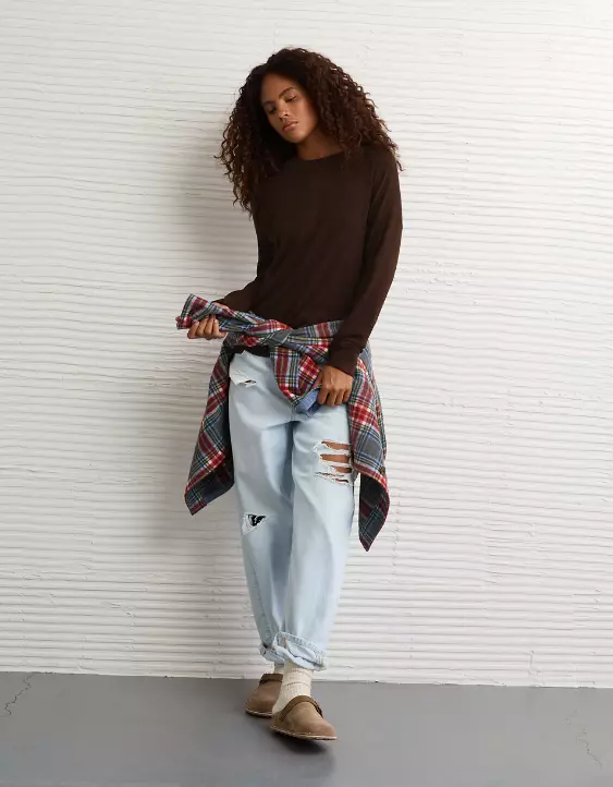 AE Long Sleeve Plush Crew Neck Top - Image 5