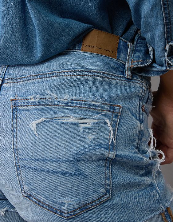 AE Strigid Super High-Waisted Ripped Relaxed Denim Short - Image 6