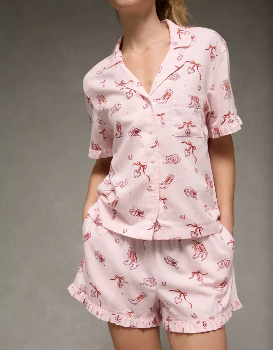 AE Ruffled Flannel PJ Set - Image 4