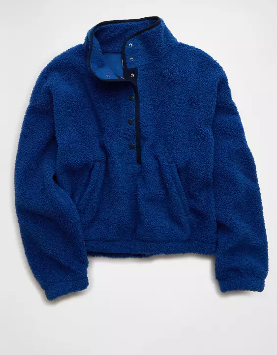 AE Relaxed Sherpa Fleece Henley Sweatshirt - Image 3
