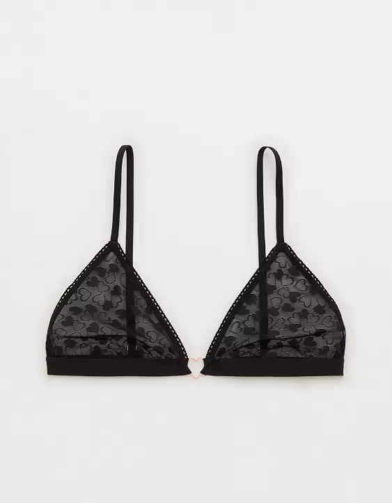 Show Off Heart Mesh Triangle Bralette - Image 3